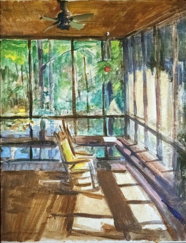 Screened Porch at the Lake by Miriam McClung