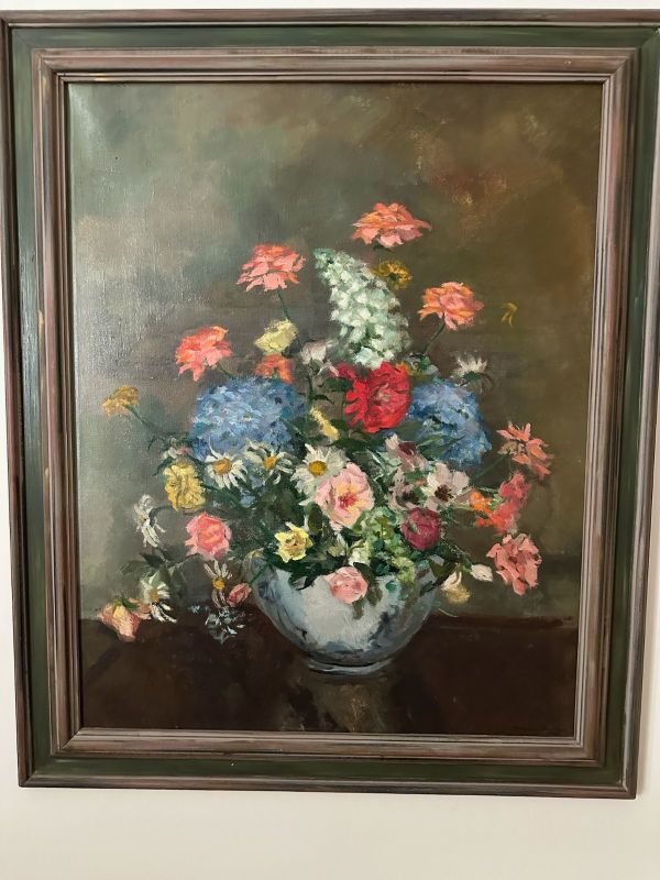 Flowers in a White Vase by Miriam McClung