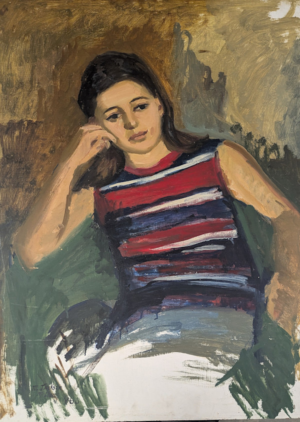 Woman in the Red, White and Blue Shirt by Miriam McClung, Image 1.