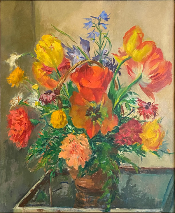 Spring Tulips and Flowers in a Vase by Miriam McClung, Image 1.