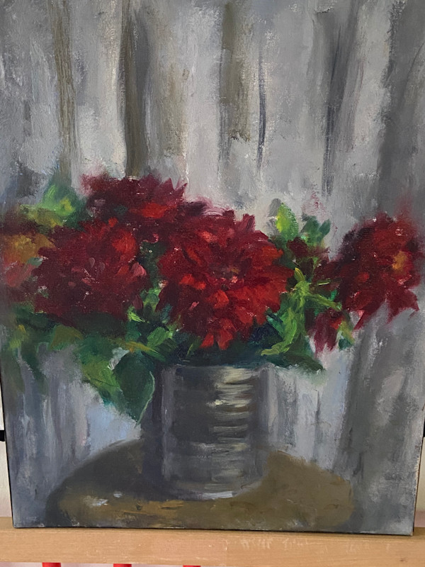 Fall Flowers in a Tin Can by Miriam McClung, Image 1.