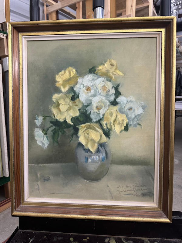 Vase with Yellow Roses by Miriam McClung, Image 1.