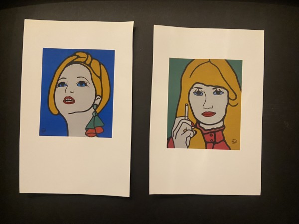 An images of two paintings on canvas circa. 2004 by Emma Coyle