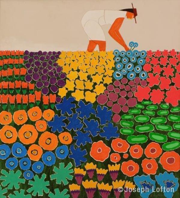 Woman Picking Flowers by Joseph Lofton