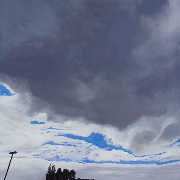 Clouds, tree, and a lamp post by June Yokell