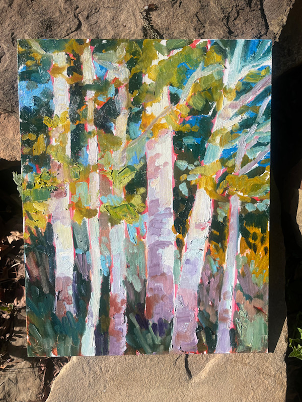 Cindy and Scott Aspens by Bridgette Martin Fine Art