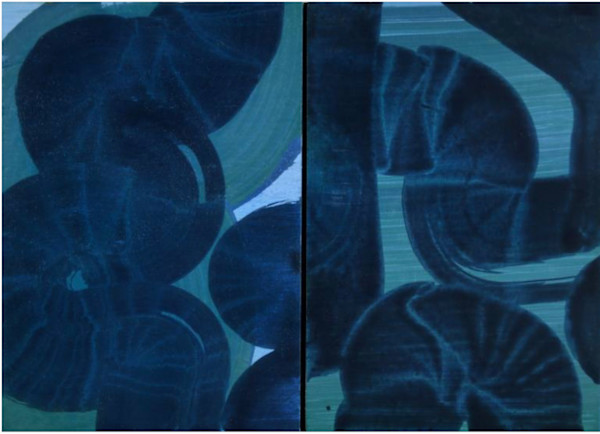 Universal Blue Highway (Diptych) by Yeachin Tsai