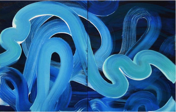 River Blue (Diptych) by Yeachin Tsai