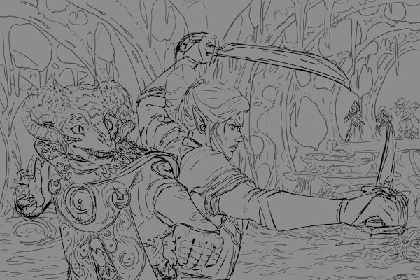 The Dark Urge and Minthara by Clare O'Brien