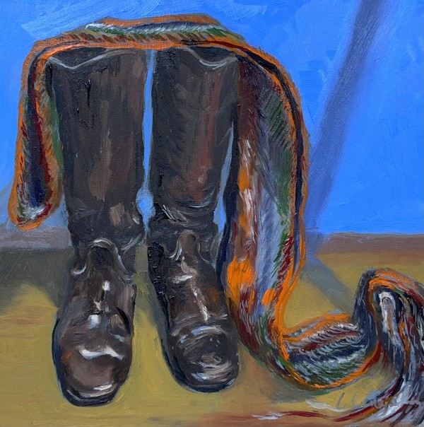 Western Artist Charles Russells' Stovepipe Boots by Laura Lengeling
