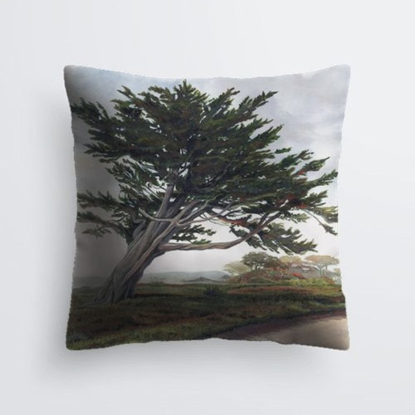 Windswept Cypress ~  Pillow 18x18" by Lori Strom