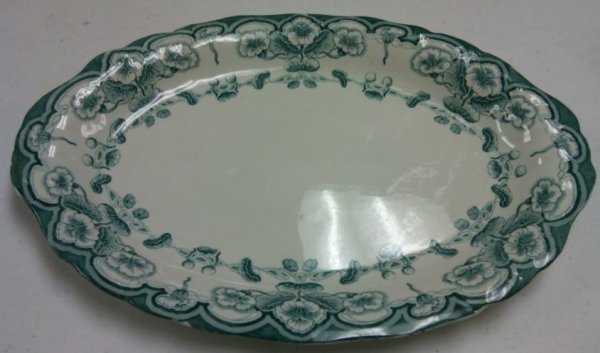 Medium Size Platter with Blue Flower Pattern