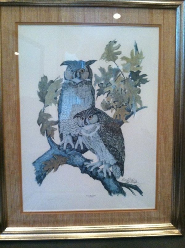 Pair of Great Horned Owls by Bill Wesling