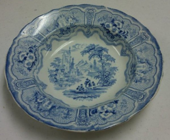 Blue and White Soup Bowl with Syria Pattern by Robert Cochran