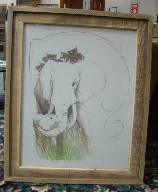 Unknown title (Mother and baby elephant) by Tara ()