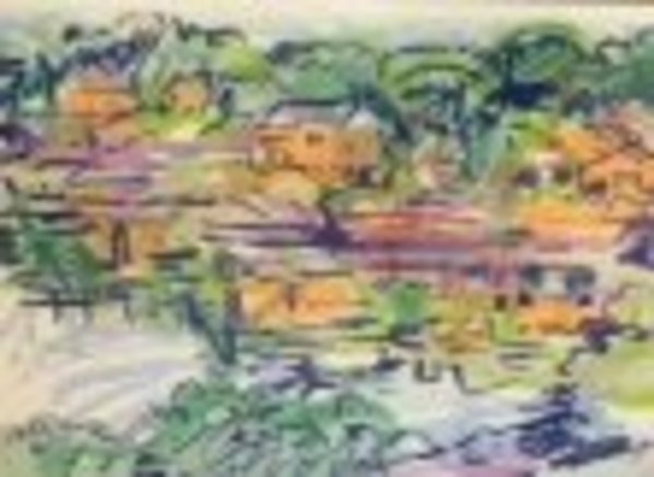 Cove with Barge by Nell Blaine