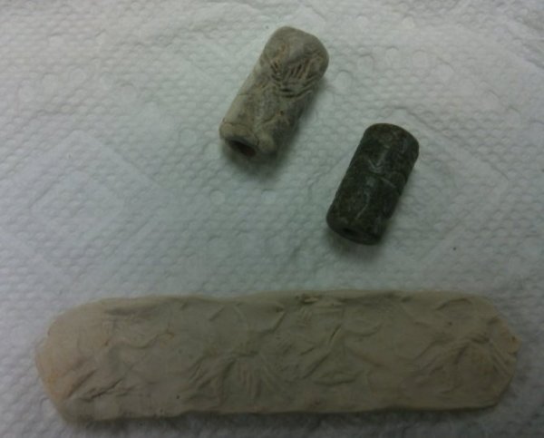 2 Seal Beads with Impression by Maker Unknown