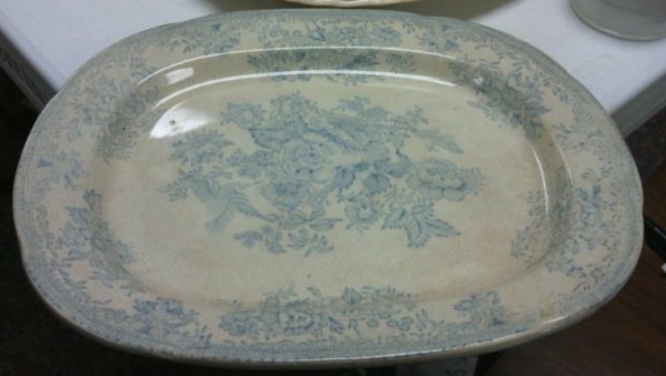 Blue and White Floral Pattern Platter