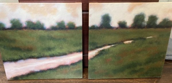 Green Diptych by Rita Vindedzis