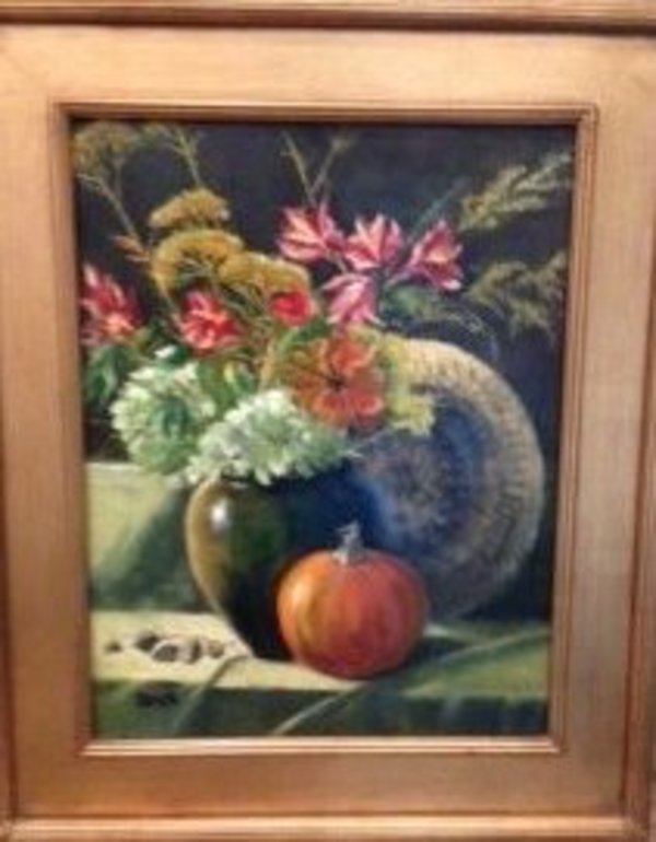 Flowers and Pumpkin by Judy Black