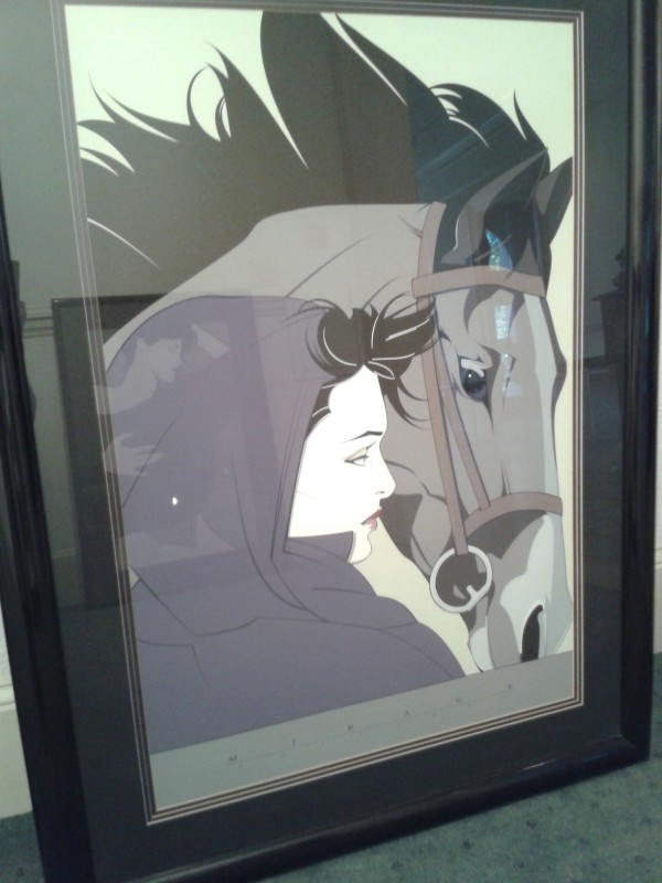 Beautiful Female with a Horse by Patrick Nagel
