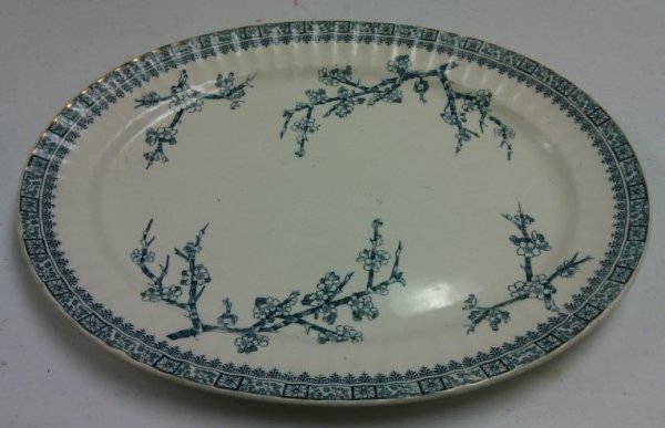 Platter with Blue and White Floral Pattern
