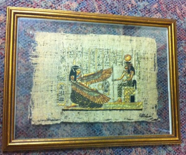 Egyptian Painting on Linen Paper by Make Unknown