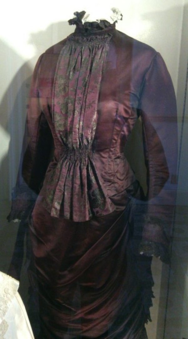 Brown Satin Victorian Evening Dress