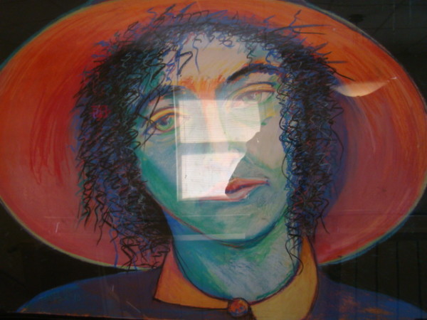 Lady in Hat with Curly Hair by Joe Hall