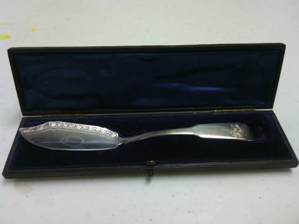 Butter Knife with Leather Box by Maker Unknown