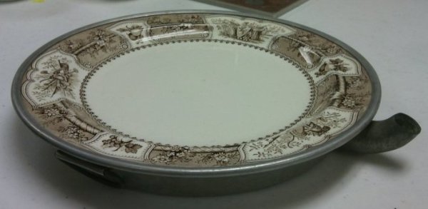 Warming Plate with Brown Pattern by Maker Unknown
