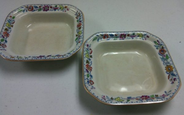 2 Dishes with Floral Pattern by Mason