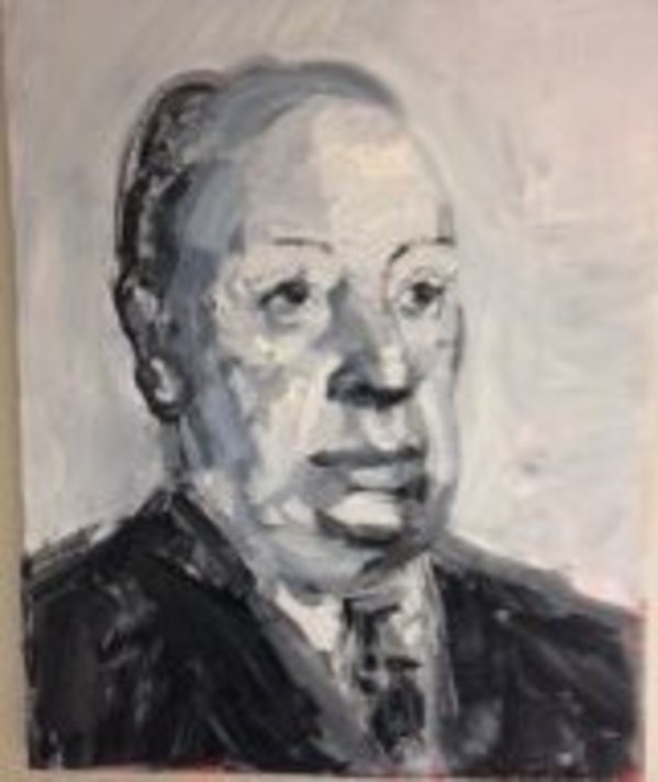 Alfred Hitchcock by Hunt Slonem