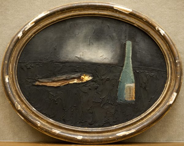 Oval Still Life with Fish (385) by Giuseppe Napoli