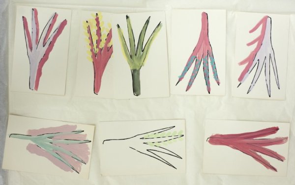 Untitled (Hand Illustrated postcards) by George Grant