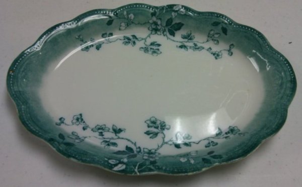 Blue and White Platter with St. Cloud Design by Johnson Bros.
