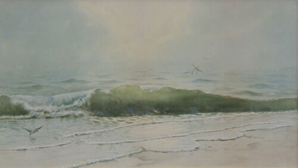 New England Gulls and Boat by Cecil Neal