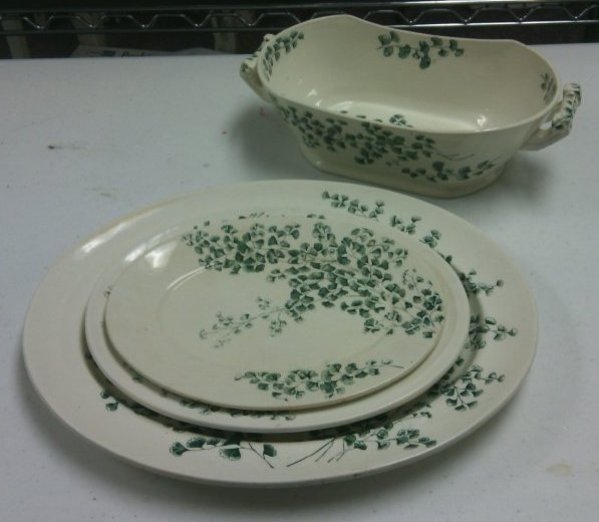 Set of 4 Platters with Maiden Hair Fern Pattern by Ridgeways