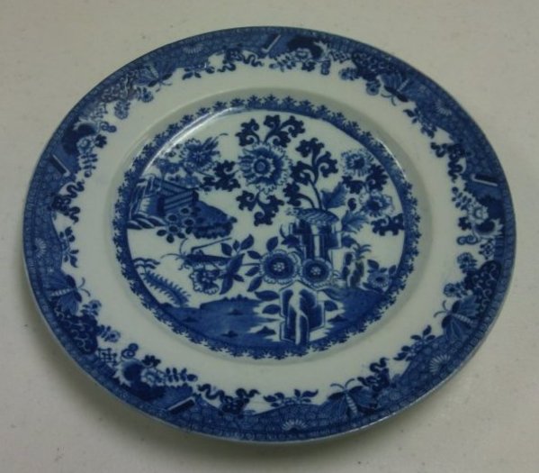 Plate with Blue and White Oriental Design by Copeland