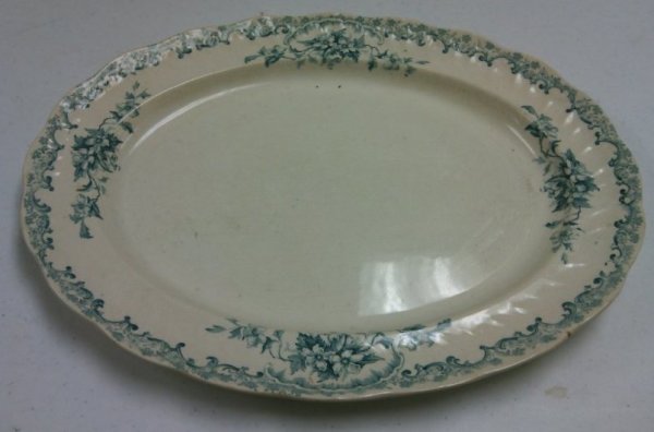 Platter with Blue and White Transfer by Maker Unknown