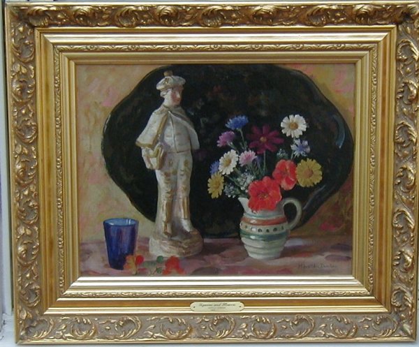 Figurine & Flowers by Harold Dunbar