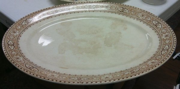 Victorian Plattter with Brown Edge Pattern by Holborn