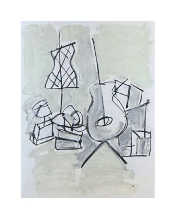 Dress, Guitar, Lamp, Boxes by Rachel Kice, Image 1.