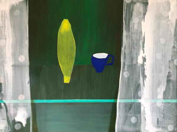Conversación con una taza azul by Patricia Mariaca