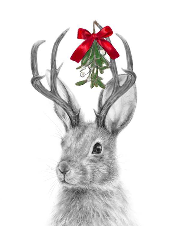 Christmas Cottontail Jackelope by Sarah Jaynes