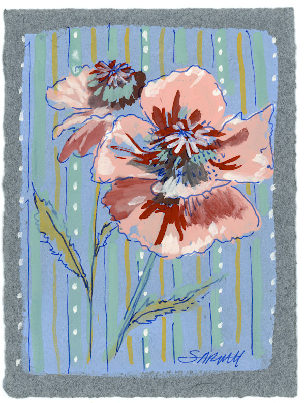 Poppy Wallpaper Sketch by Sarah Jaynes