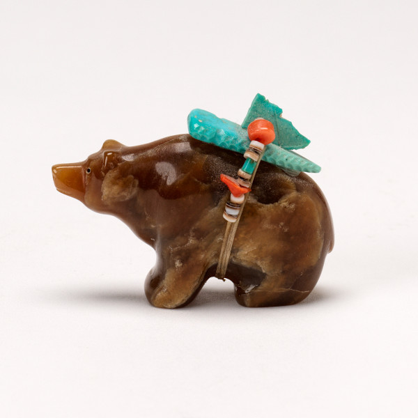 Fred Bowannie, Bear with offering Bundle, Calcite by Fred Bowannie (1950-)