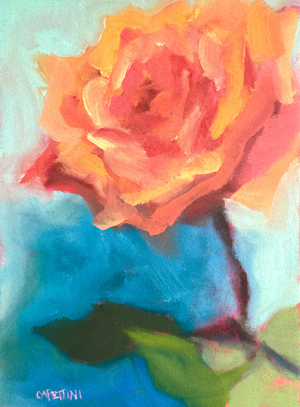 Coral Rose and Blues by Maggie Capettini