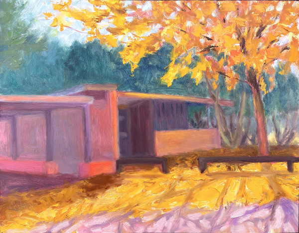 Fall Ginkgo (Schweikher House) by Maggie Capettini