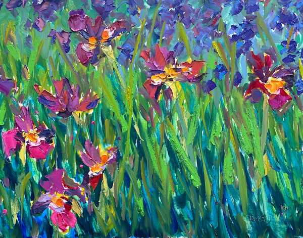 Siberian Iris and Spiderwort by Maggie Capettini